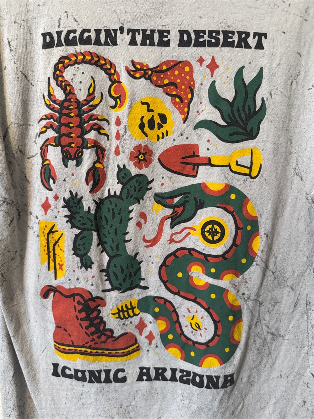 Diggin' The Desert Graphic Tee - Green/Red/Yellow